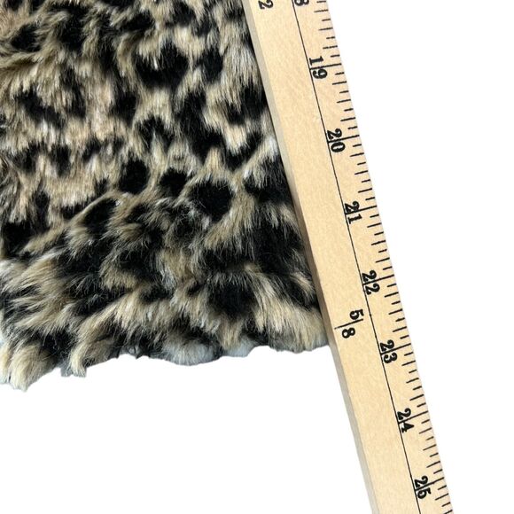 BB Dakota Womens Wild Thing Jacket S Black Tan Leopard Soft Faux Fur Glam Chic - Picture 12 of 16